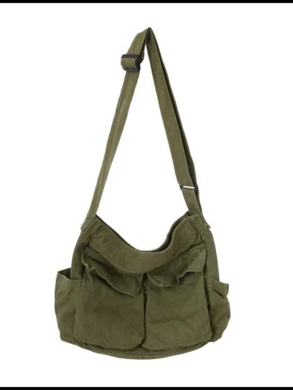 Canvas Messenger Bag Large Crossbody Shoulder Tote Multiple Pockets